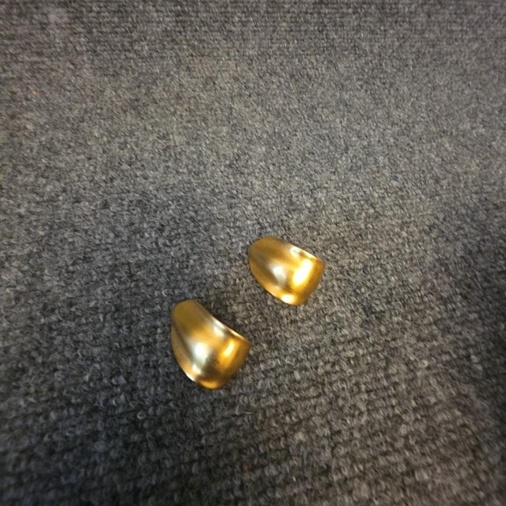 AK Gold Tone Bold Clip‎ On Stud Earrings Asymmetrical Womens Jewelry 1 In